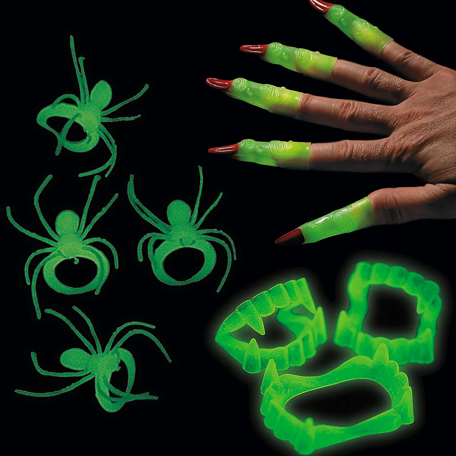 Bulk 288 Pc. Glow-In-The-Dark Creepy Halloween Accessories Kit