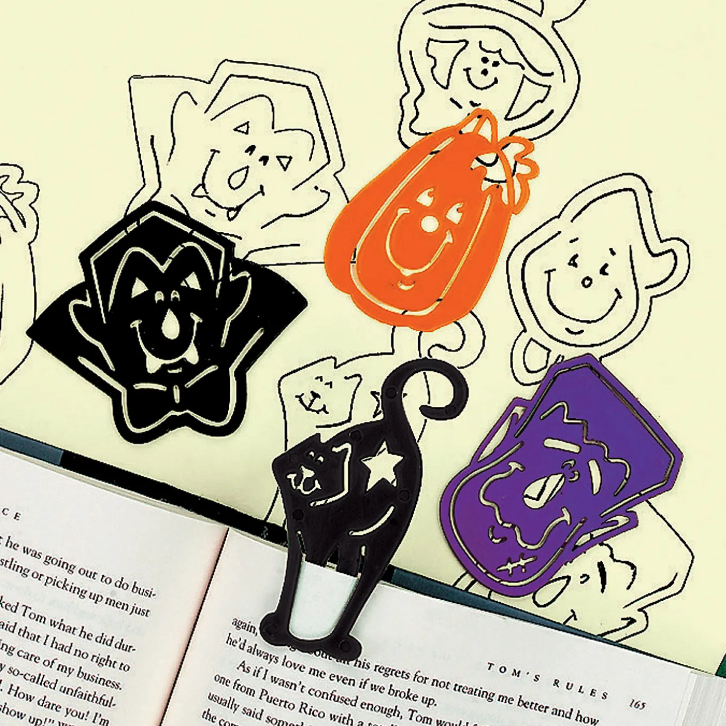Bulk 144 Pc. Halloween Character Stencil Bookmarks
