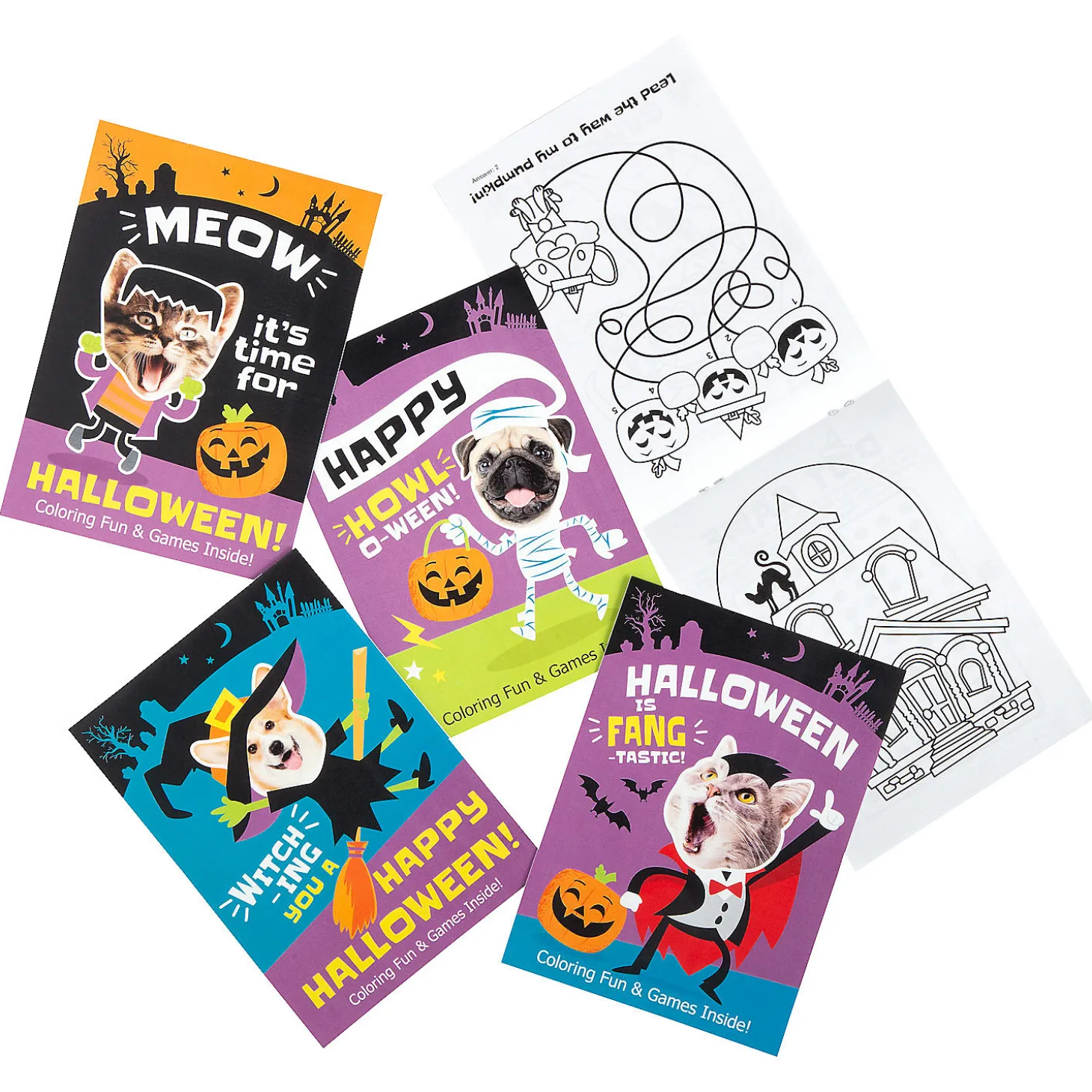 Bulk 72 Pc. Halloween Silly Animals Coloring Books