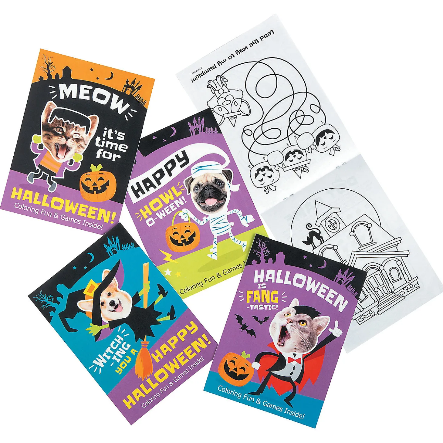 Bulk 144 Pc. Halloween Silly Animal Characters Coloring Books