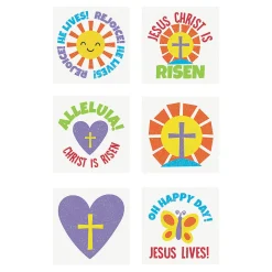 Bulk 72 Pc. He Lives Glitter Temporary Tattoos - 72 Pc.