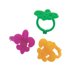 Bulk 144 Pc. Mardi Gras Fleur De Lis Rings
