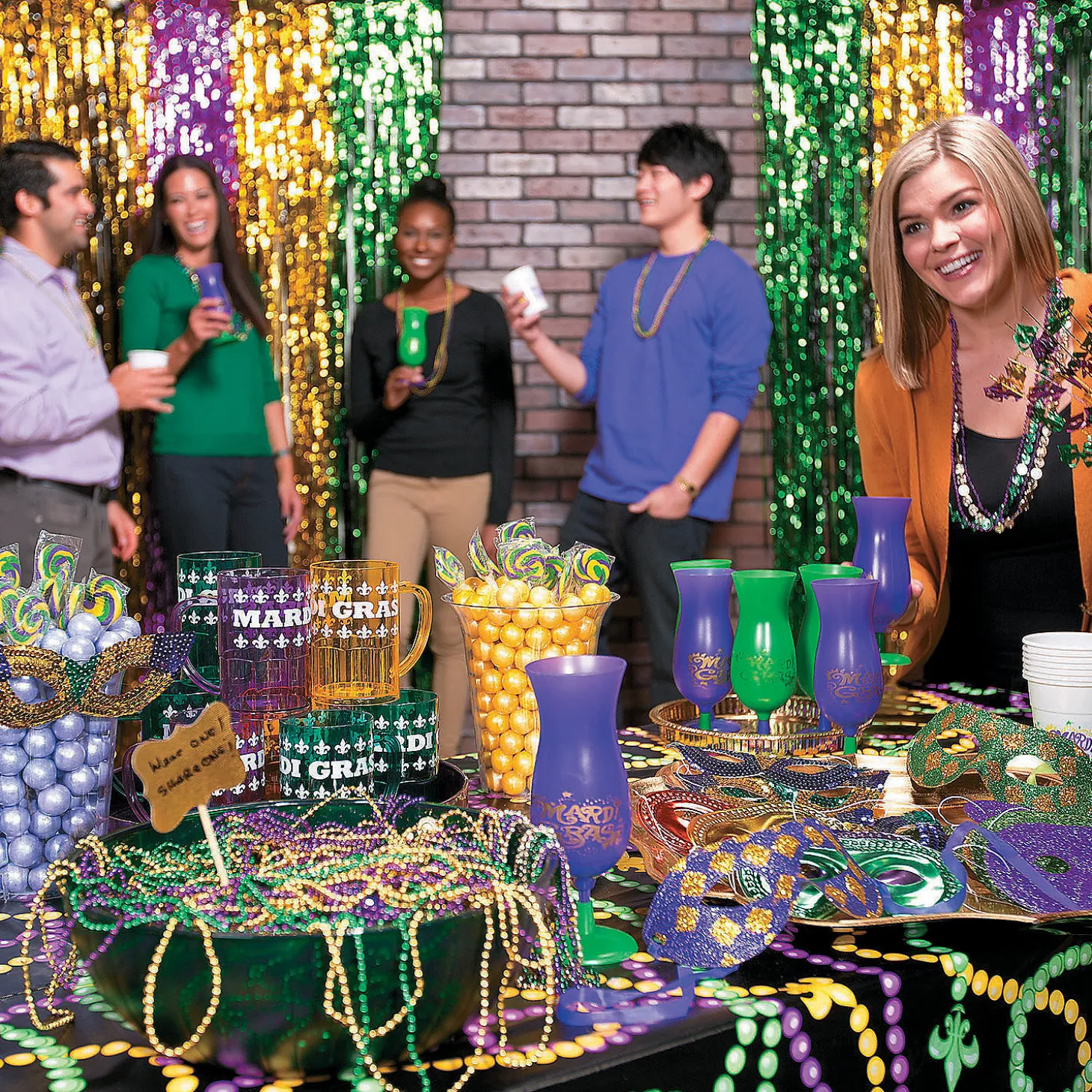 Bulk 144 Pc. Metallic Mardi Gras Bead Necklace Assortment