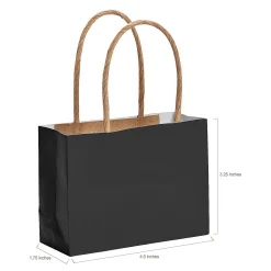 Bulk 48 Pc. Mini Black Kraft Paper Gift Bags