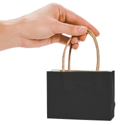 Bulk 48 Pc. Mini Black Kraft Paper Gift Bags