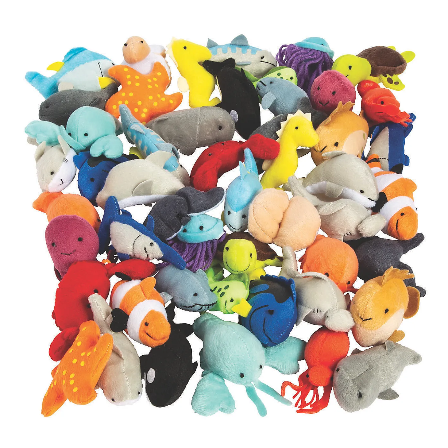 Bulk 50 Pc. Mini Stuffed Animal Sea Life Assortment