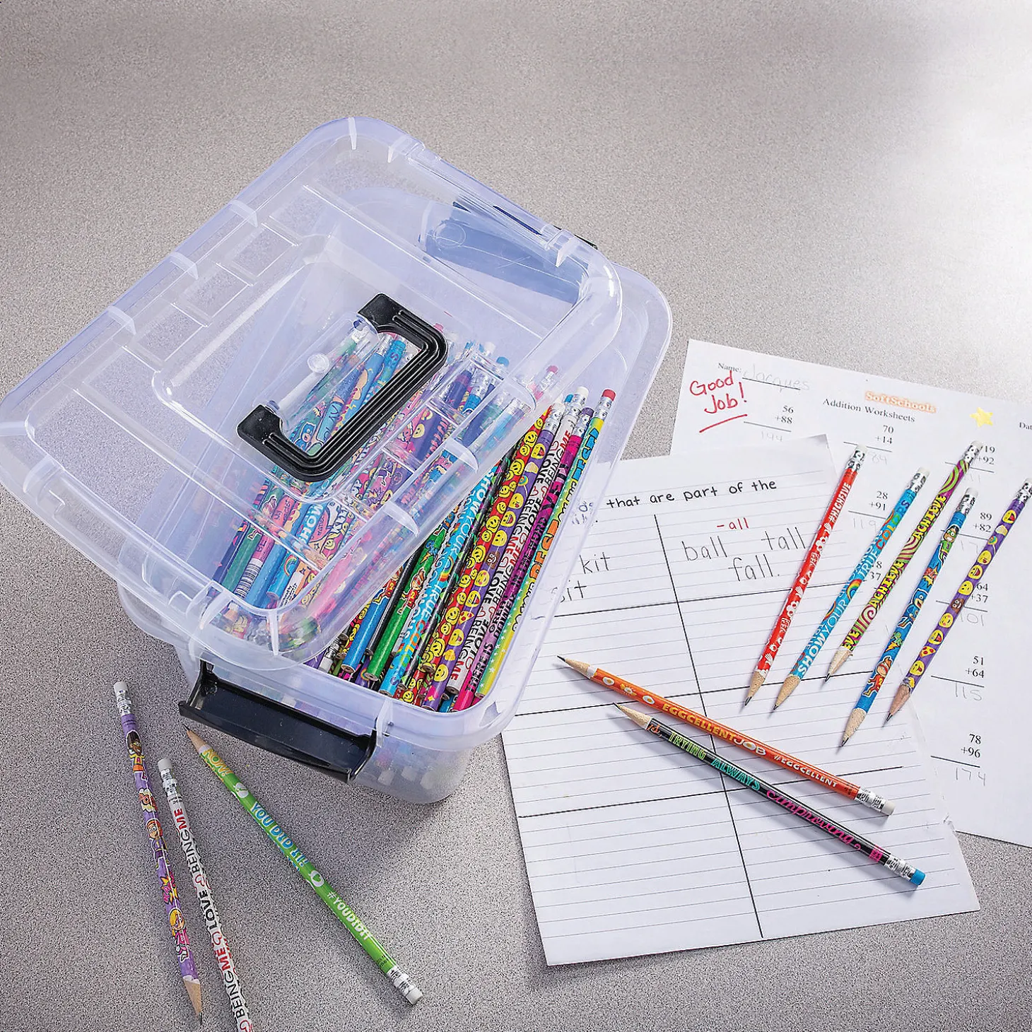 Bulk 240 Pc. Motivational Pencil Assortment With Tub