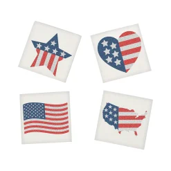 Bulk 72 Pc. Patriotic Glitter Flag Temporary Tattoo Assortment - 72 Pc.