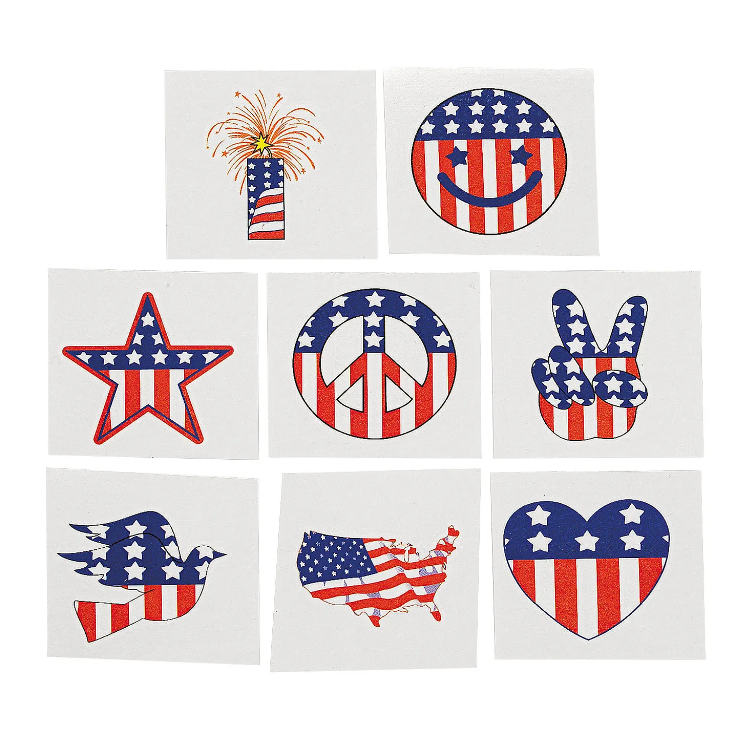 Bulk 72 Pc. Patriotic Temporary Tattoos - 72 Pc.