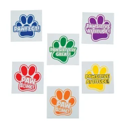 Bulk 72 Pc. Paw Print Motivational Temporary Tattoos