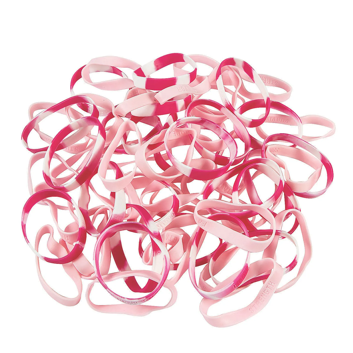 Bulk 144 Pc. Pink Ribbon Bracelet Assortment