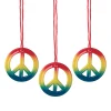 Bulk 48 Pc. Rainbow Peace Sign Necklaces
