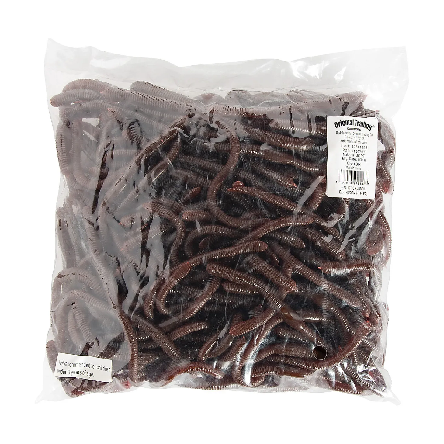 Bulk 144 Pc. Realistic Earthworms