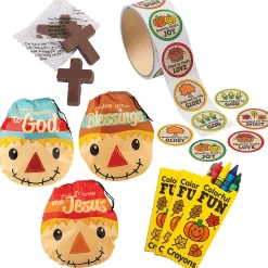 Bulk 435 Pc. Religious Fall Scarecrow Goody Bag Kit For 72
