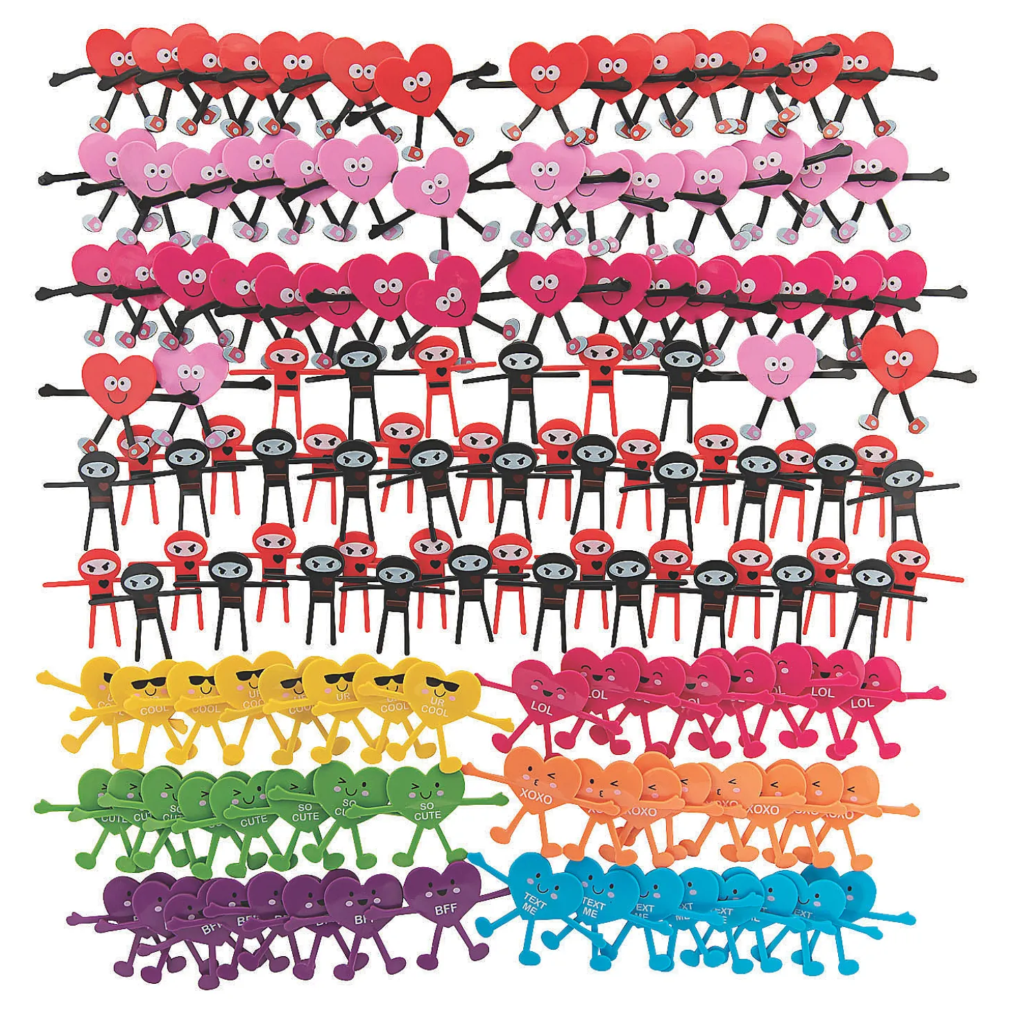 Bulk 144 Pc. Valentine Bendables Assortment
