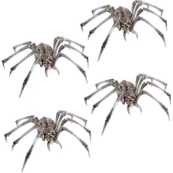 Bulk Giant Skeleton Spider Halloween Decorations - 4 Pc.