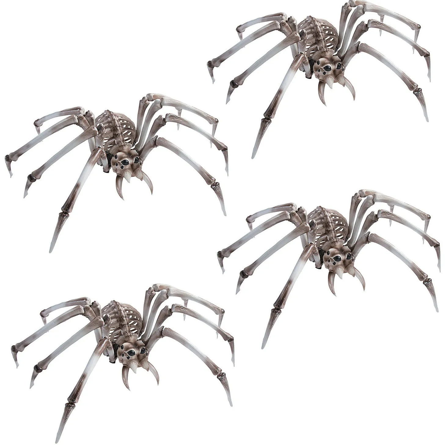 Bulk Giant Skeleton Spider Halloween Decorations - 4 Pc.