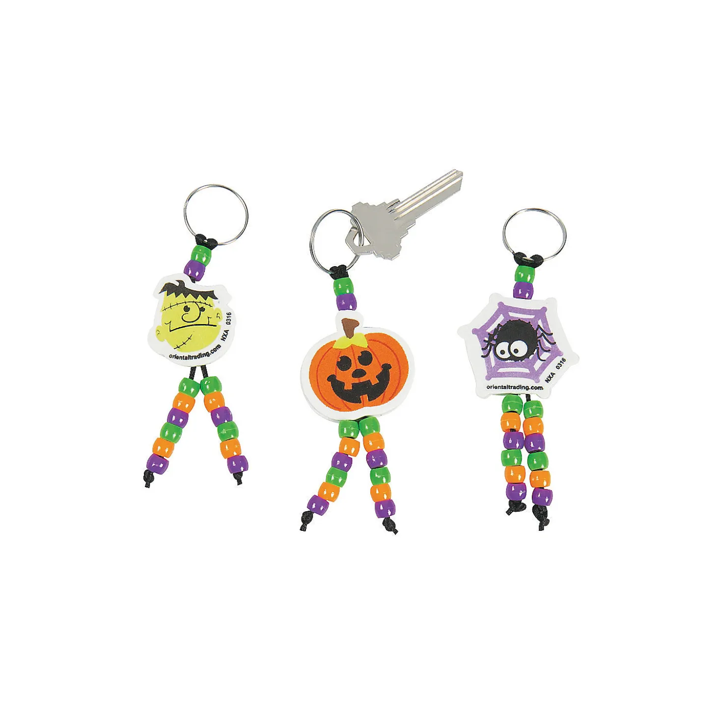 Bulk Halloween Beaded Keychain Craft Kit - Makes 50