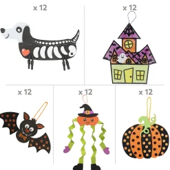 Bulk Halloween Ornament Craft Kit Assortment - Makes 60
