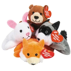 Bulk Mini Stuffed Animal Assortment Valentine Exchanges With Card For 50