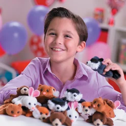 Bulk Mini Stuffed Animal Assortment Valentine Exchanges With Card For 50