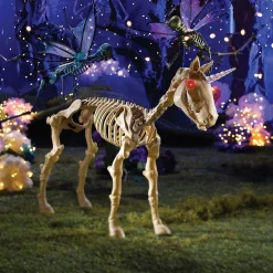 Bulk Unicorn Skeleton Halloween Decorations - 4 Pc.