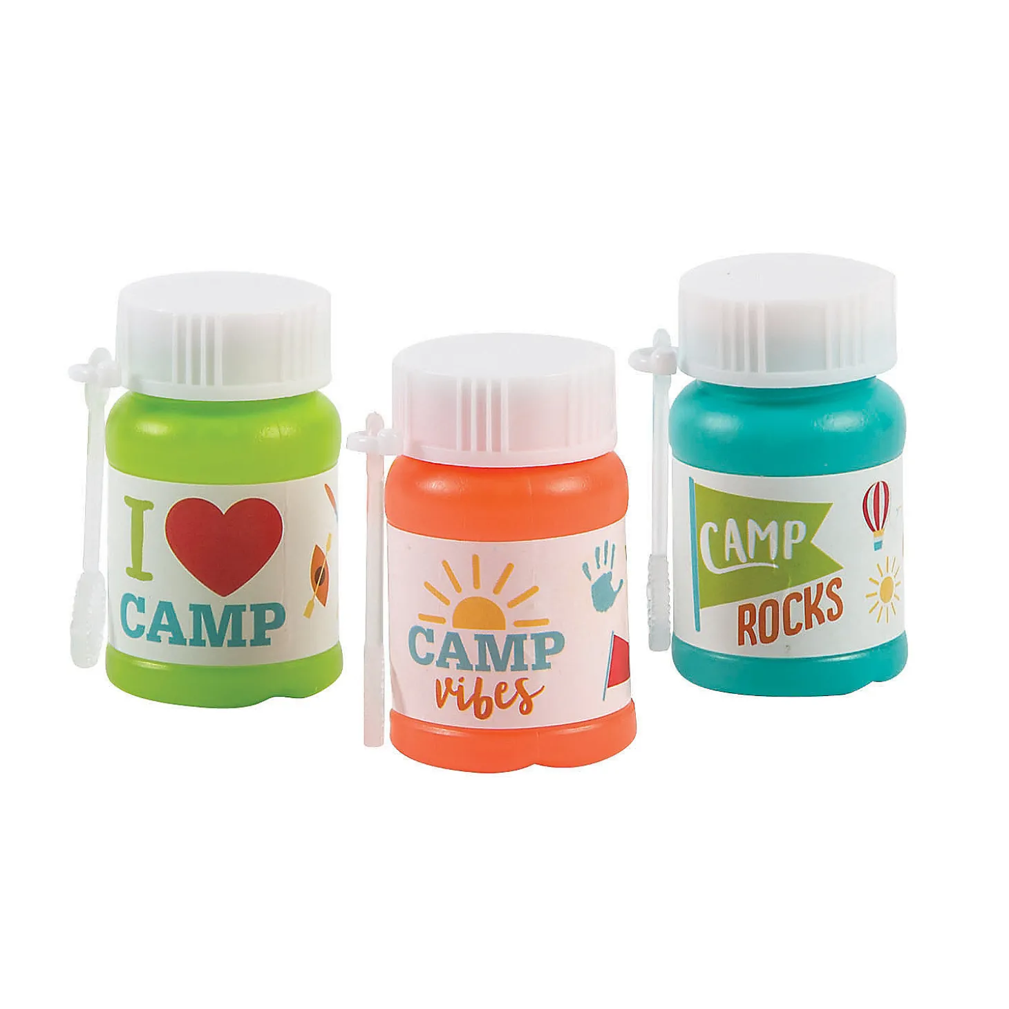 Camp Mini Bubble Bottles - 24 Pc.