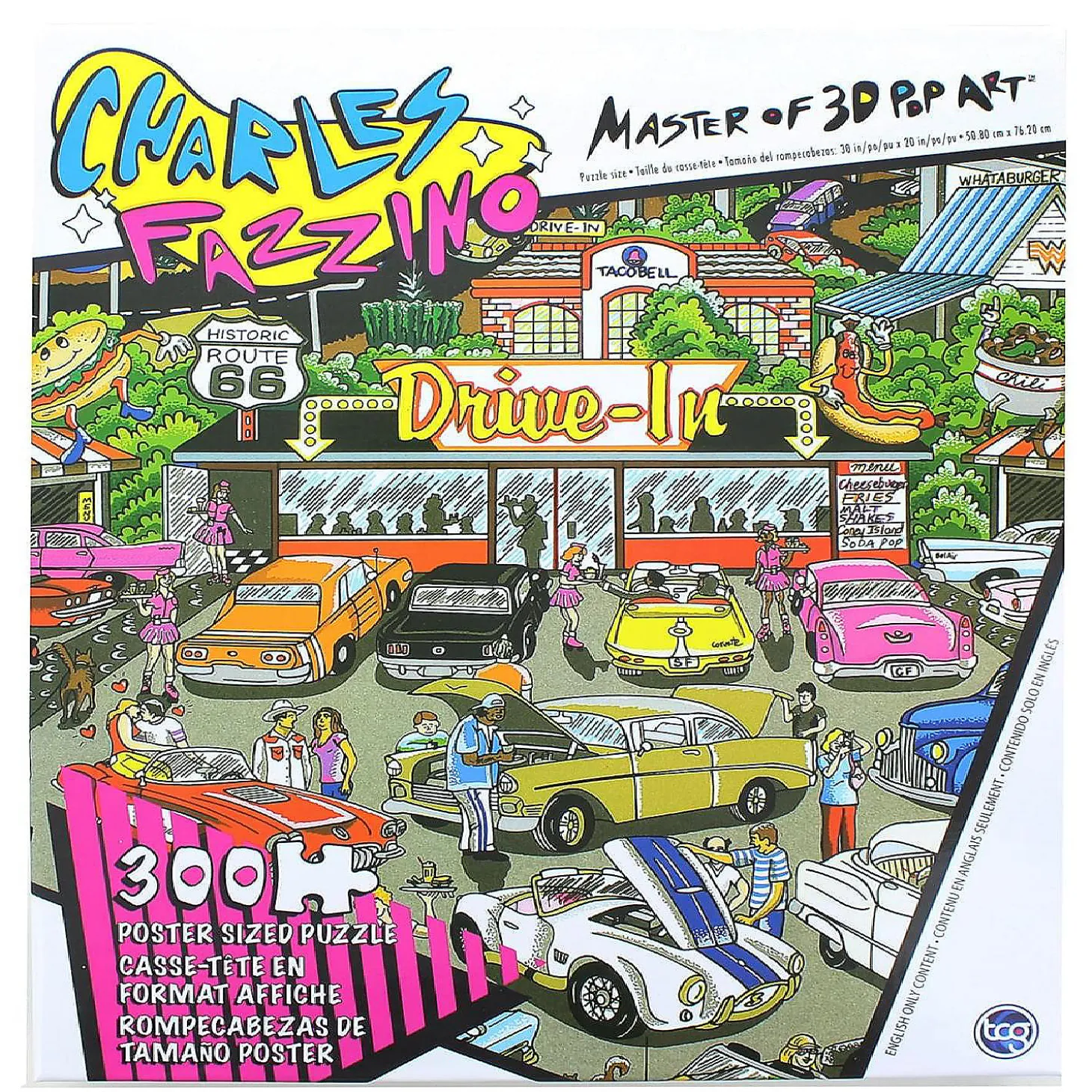 Charles Fazzino Pop Art Route 66 300 Piece Poster Sized Jigsaw Puzzle