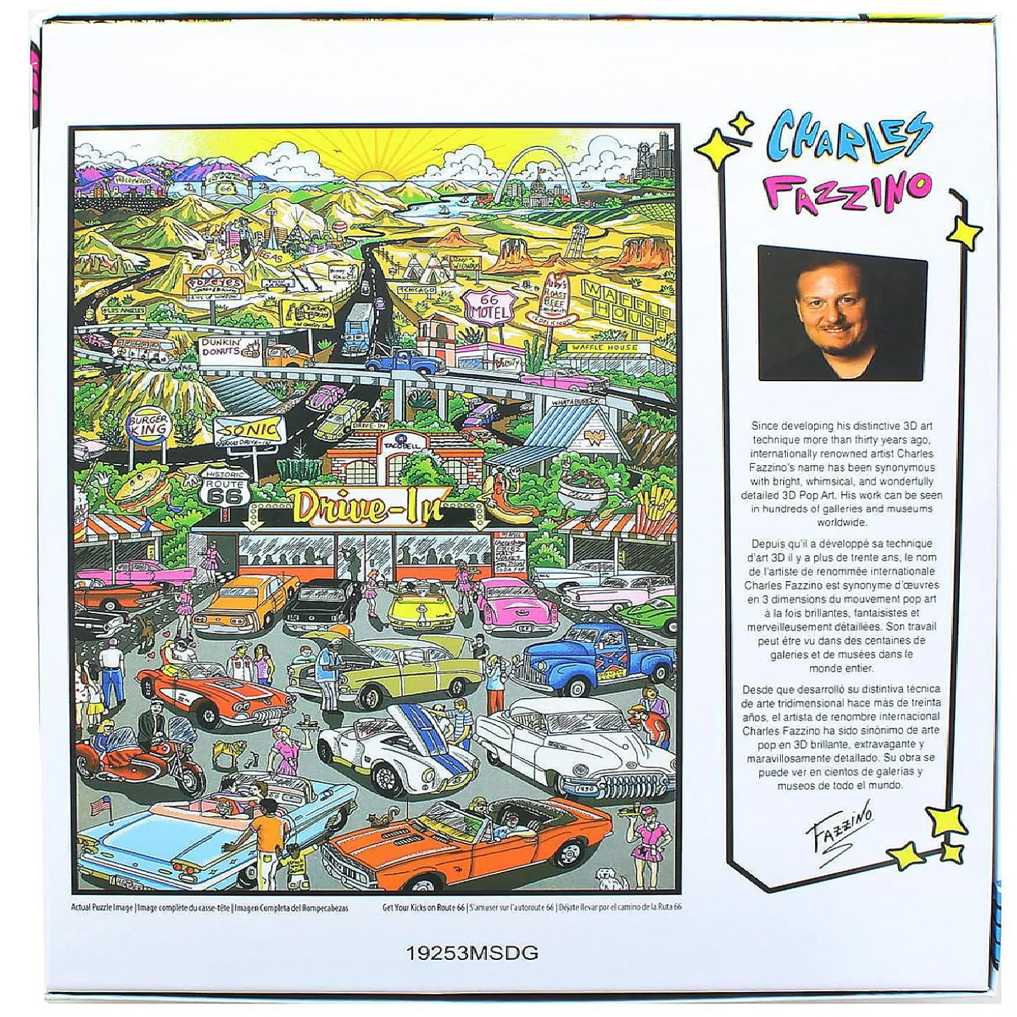 Charles Fazzino Pop Art Route 66 300 Piece Poster Sized Jigsaw Puzzle