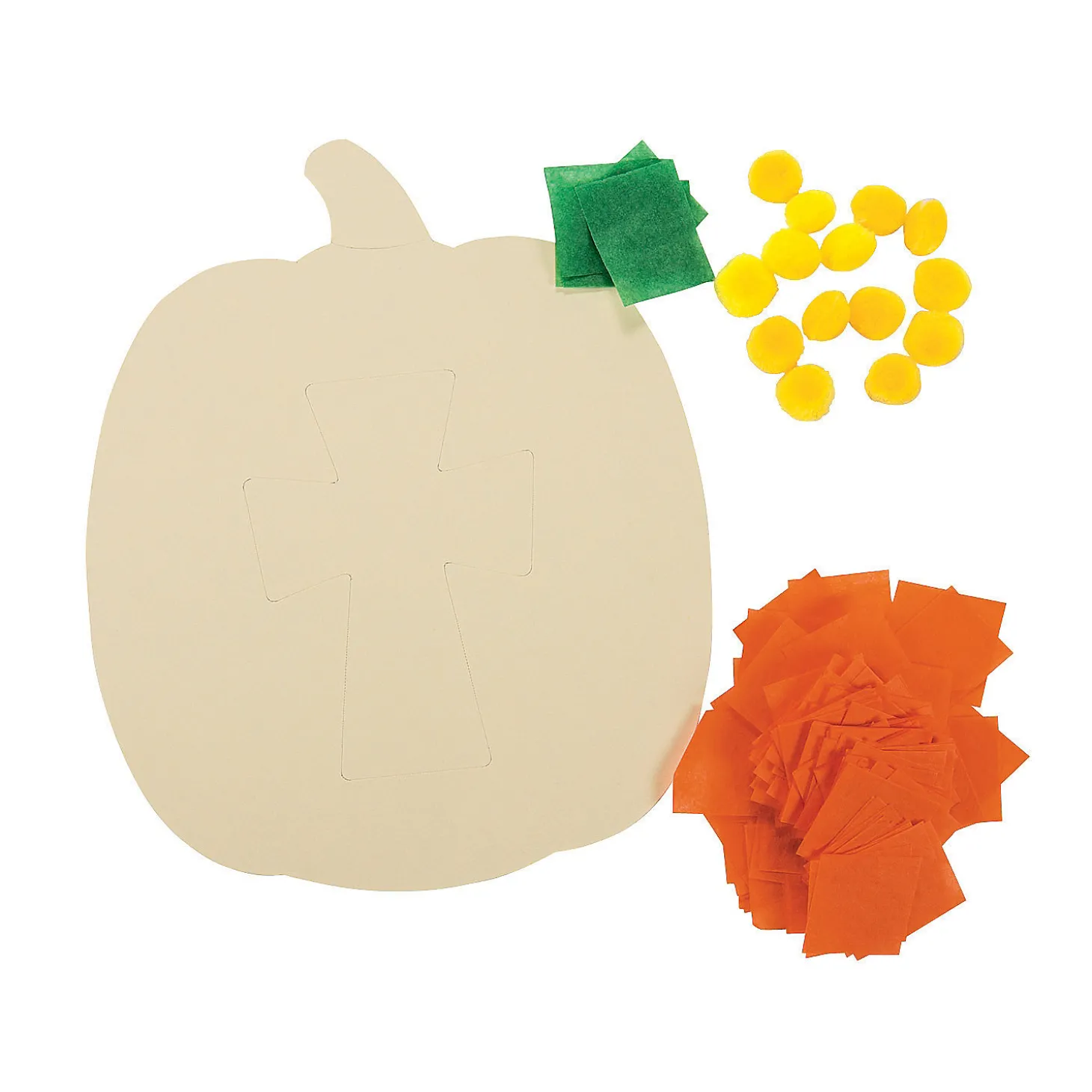 Christian Pumpkin Crinkle Tissue Paper Craft Kit- Makes 12