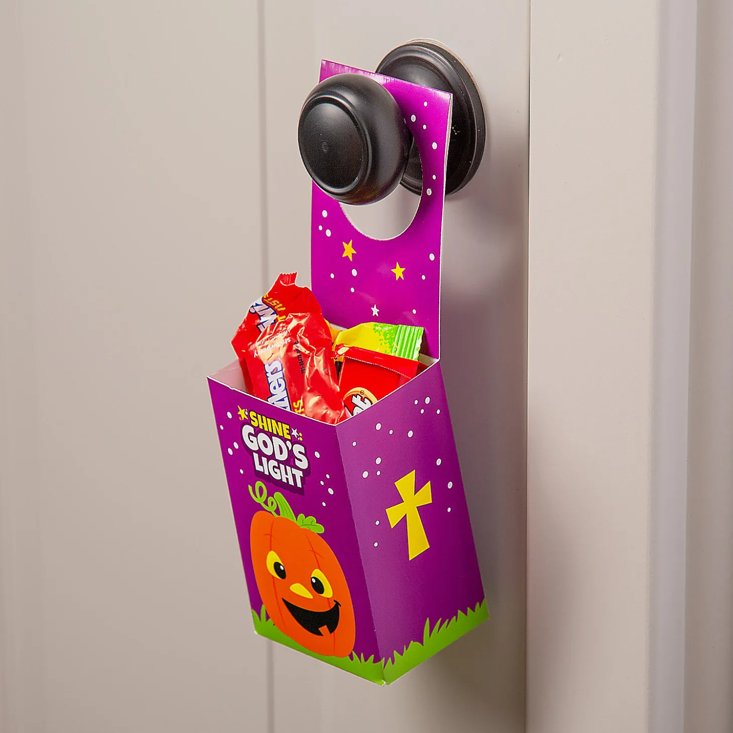 Christian Pumpkin Door Hanger Treat Boxes - 12 Pc.