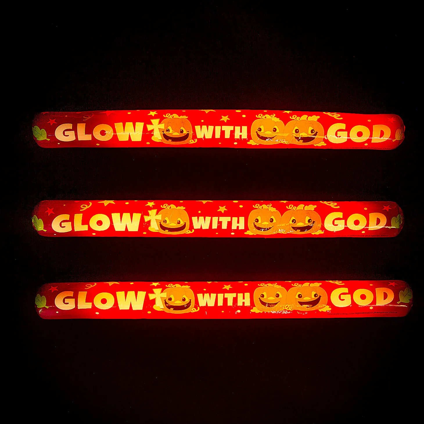 Christian Pumpkin Foam Tubes With Glow Sticks - 6 Pc.