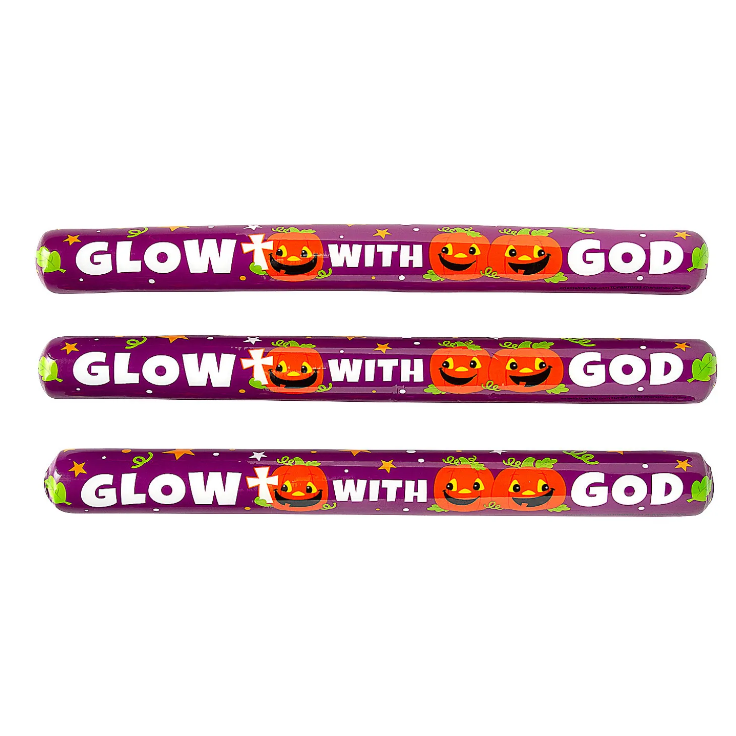 Christian Pumpkin Foam Tubes With Glow Sticks - 6 Pc.