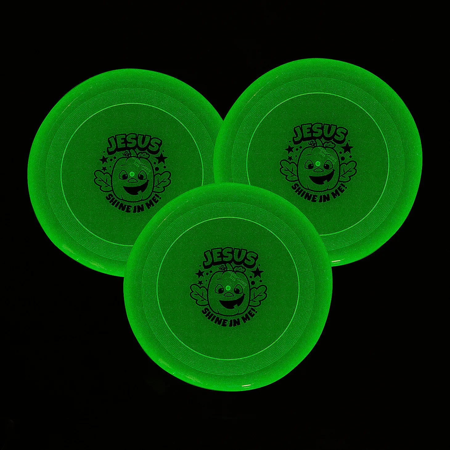 Christian Pumpkin Glow-In-The-Dark Flying Discs - 12 Pc.