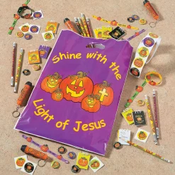 Christian Pumpkin Halloween Sticker Roll - 100 Stickers