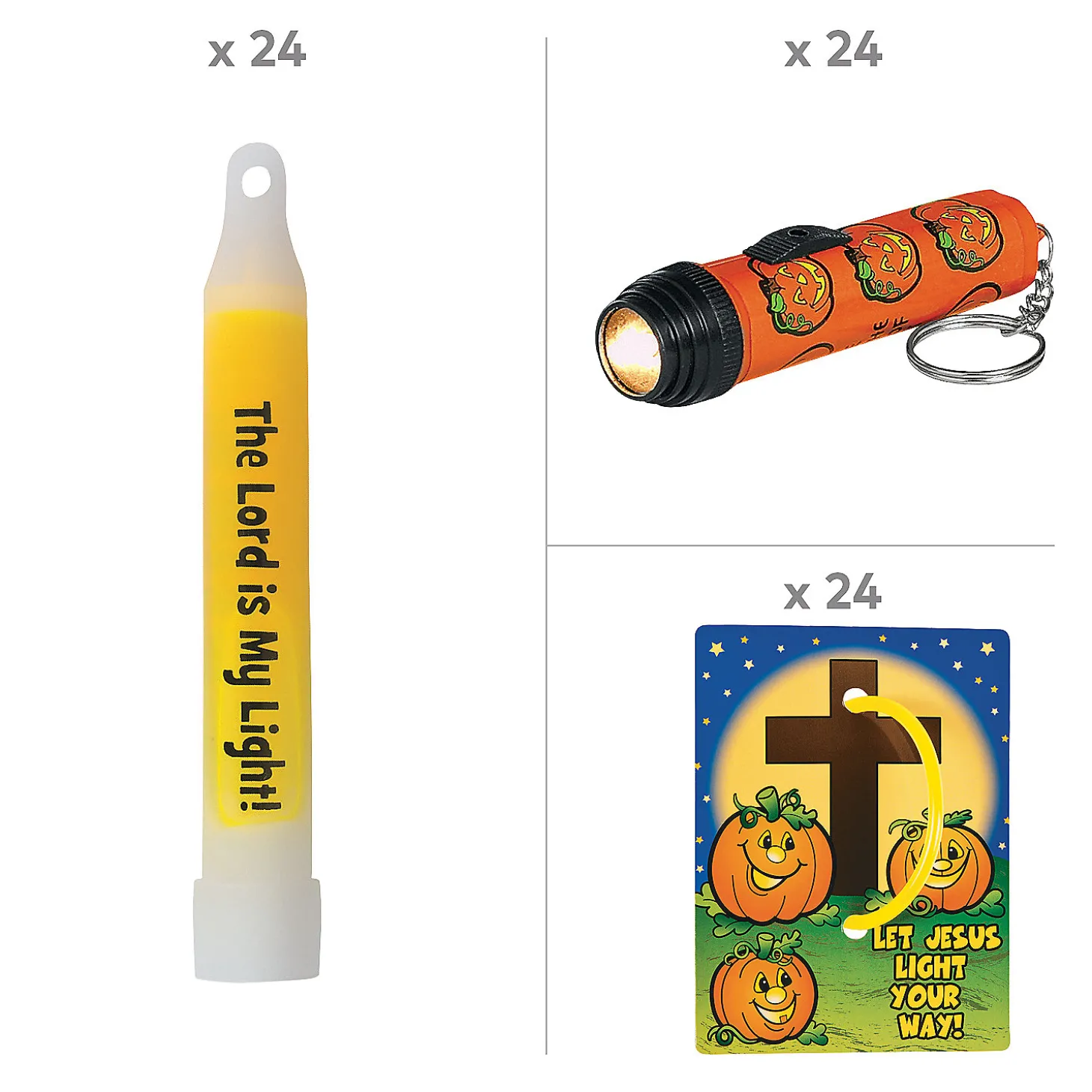 Christian Pumpkin Light-Up Assortment Kit – 72 Pc.