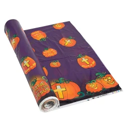 Christian Pumpkin Plastic Tablecloth Roll