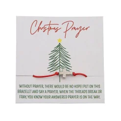 Christmas Prayer Cross Bracelets With Card - 12 Pc.