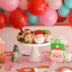 Christmas Roly Poly Stuffed Penguin, Reindeer, Elf And Santa - 12 Pc.