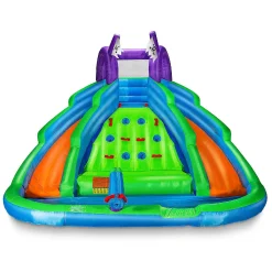Cloud 9 Bounce House With Climbing Wall, Water Slide And Pool With Blower