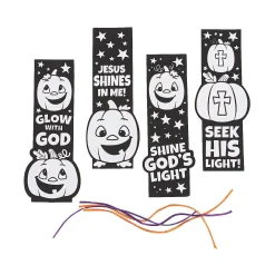 Color Your Own Christian Pumpkin Fuzzy Bookmarks - 12 Pc.