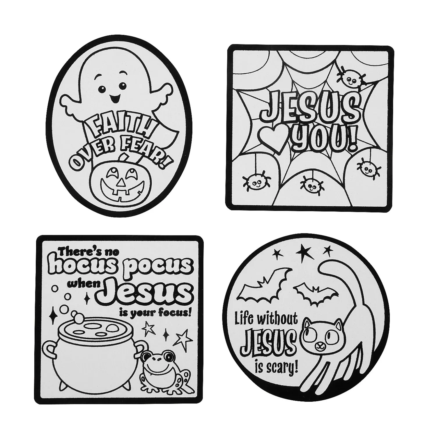 Color Your Own Religious Halloween Fuzzy Magnets - 12 Pc.