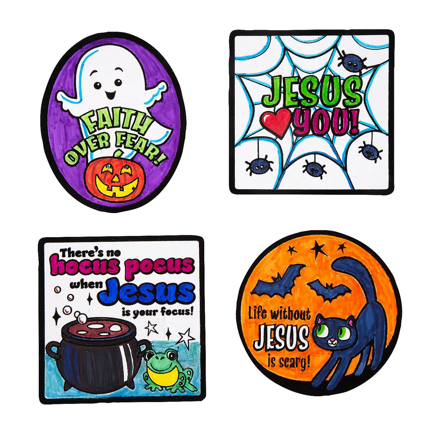 Color Your Own Religious Halloween Fuzzy Magnets - 12 Pc.