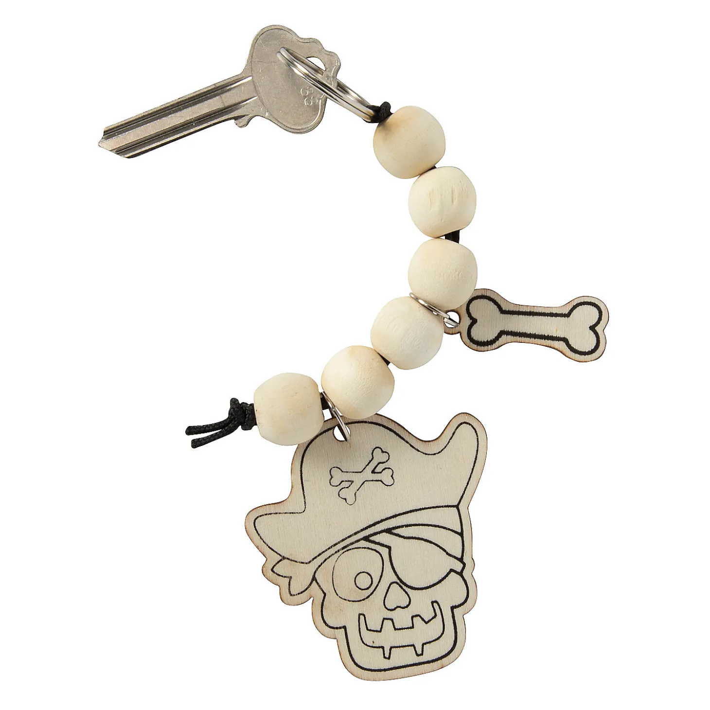 Color Your Own Spooky Pirate Wood Key Chains Craft Kit - Makes 12