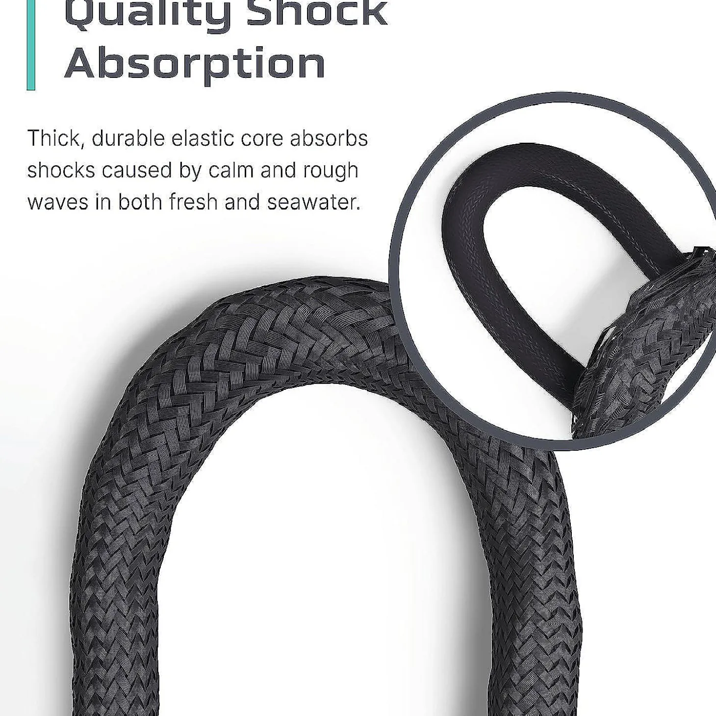 Colt Sports 2 Pack Bungee Dock Lines Mooring Rope For Boats - Blue, White And Black 7 Feet - Marine Rope, Elastic Boat, Jet Ski Secure Stainless Steel Hooks