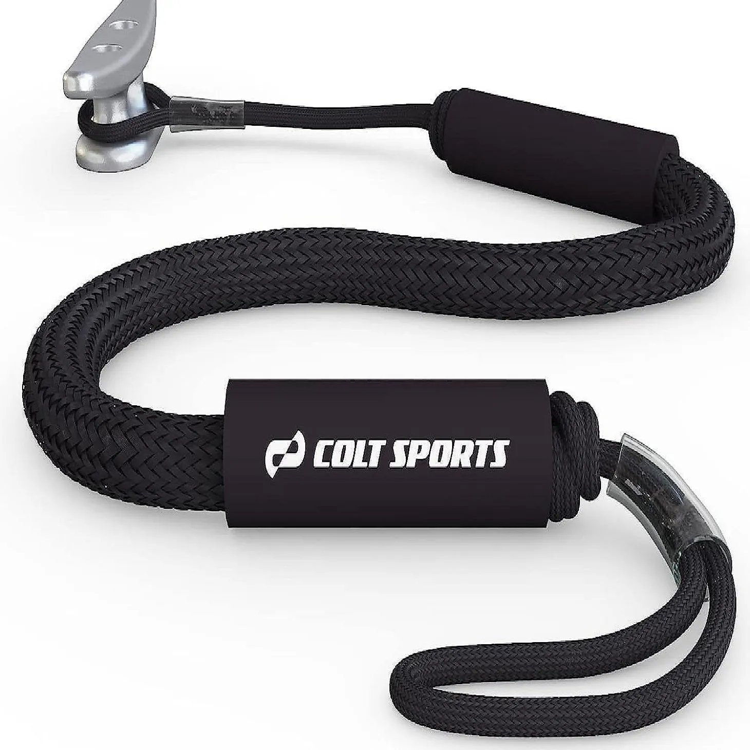 Colt Sports Bungee Dock Lines Mooring Rope For Boats - Black 7 Feet - Marine Rope, Elastic Boat, Jet Ski, And Dock Line With Secure Stainless Steel Hooks