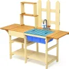 Costway Kid's Wooden Mud Kitchen Pretend Cook Playset Toy For Children