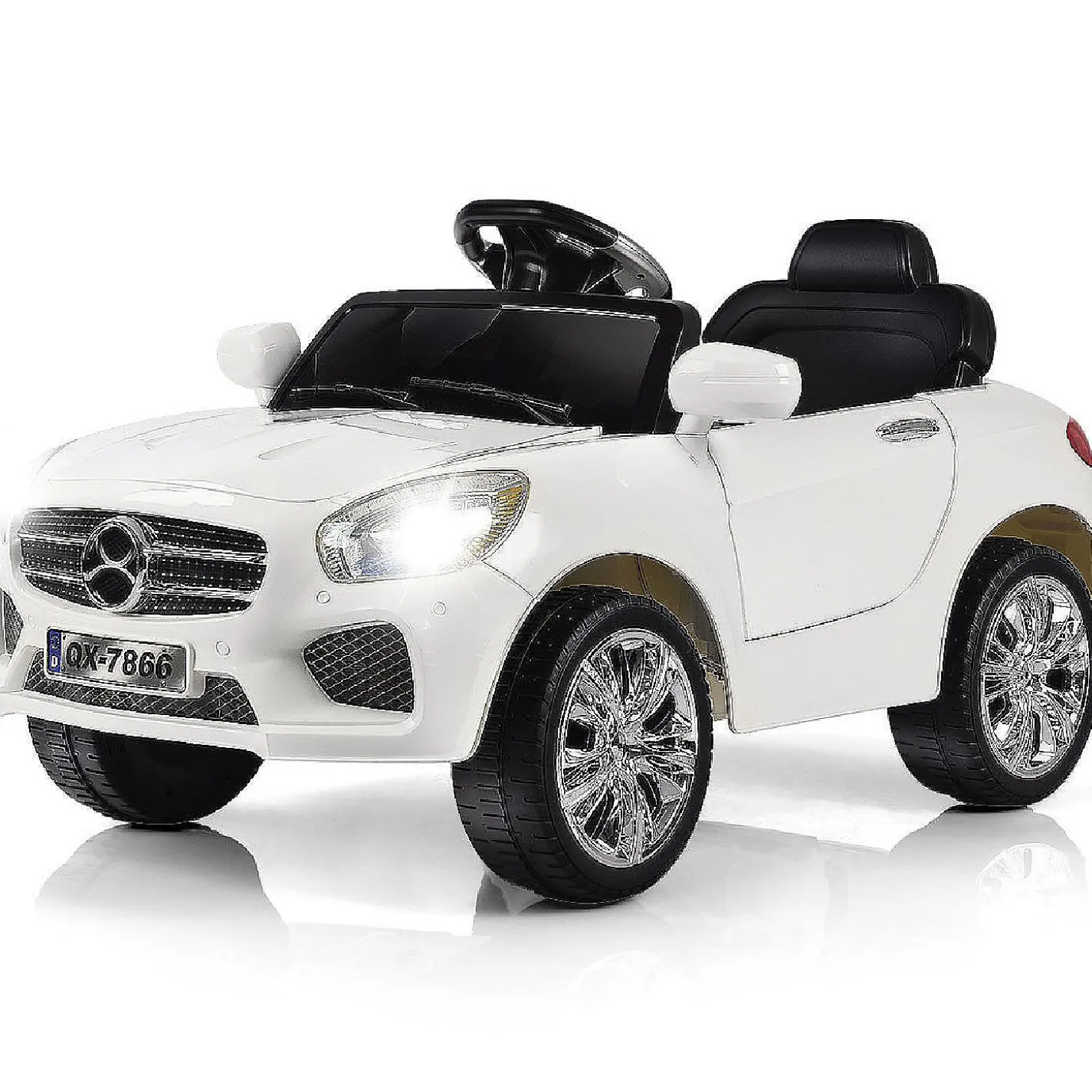 Costway 6V Kids Ride On Car Rc Remote Control Battery Powered W/ Led Lights Mp3 White