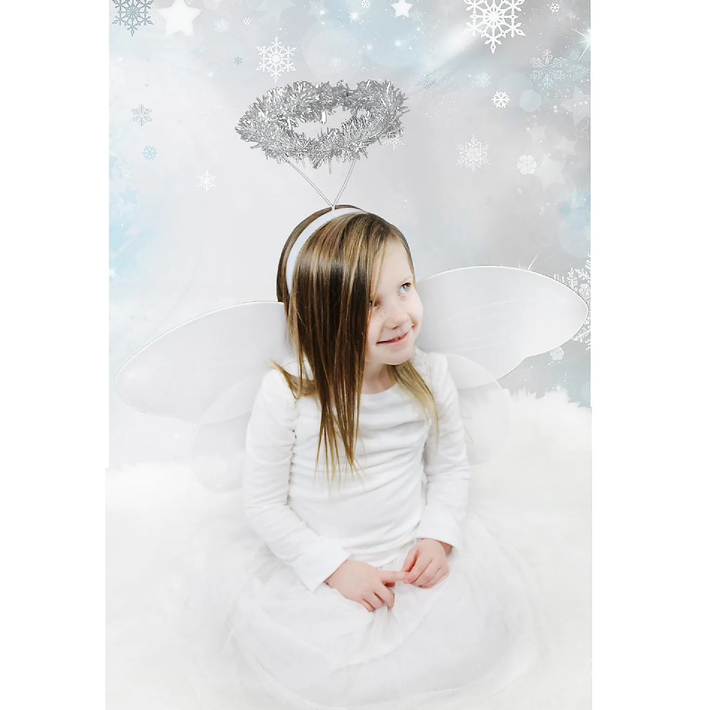 Darware Christmas Angel Wings And Halos Sets (6-Pack); Angel Dress Up Costumes For Pageants, Plays And Parties, White And Silver