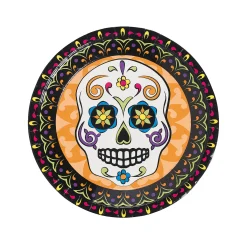 Day Of The Dead Party Sugar Skull Paper Dinner Plates - 8 Ct.